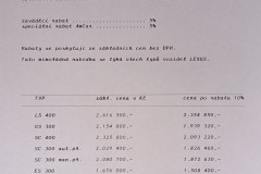 Dobový ceník Lexus AM Car